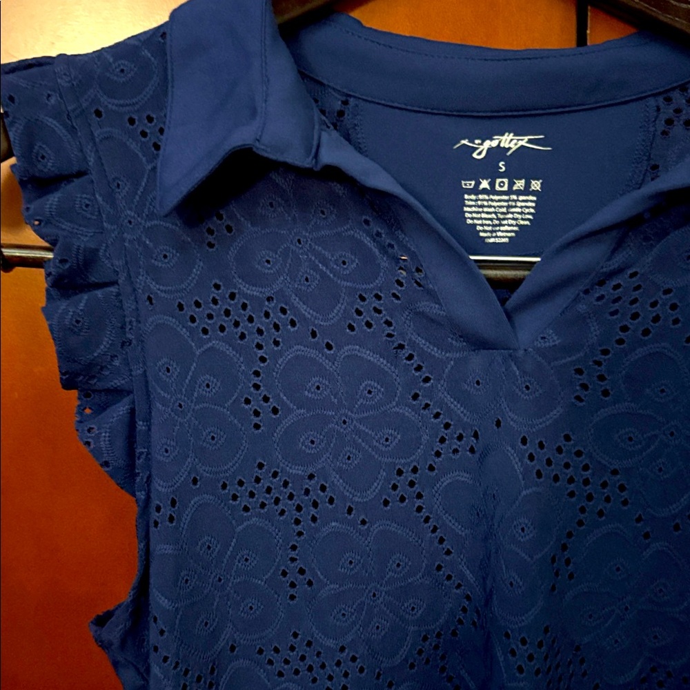 X by Gottex ⭐️NWT⭐️ navy tennis/golf top size small - Picture 3 of 8